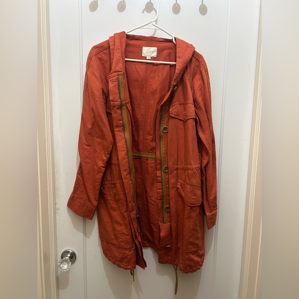 LOFT Burnt Orange Hooded Jacket
